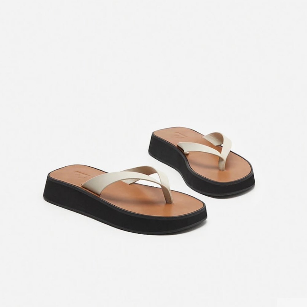 Platform Leather Sandals - image 4